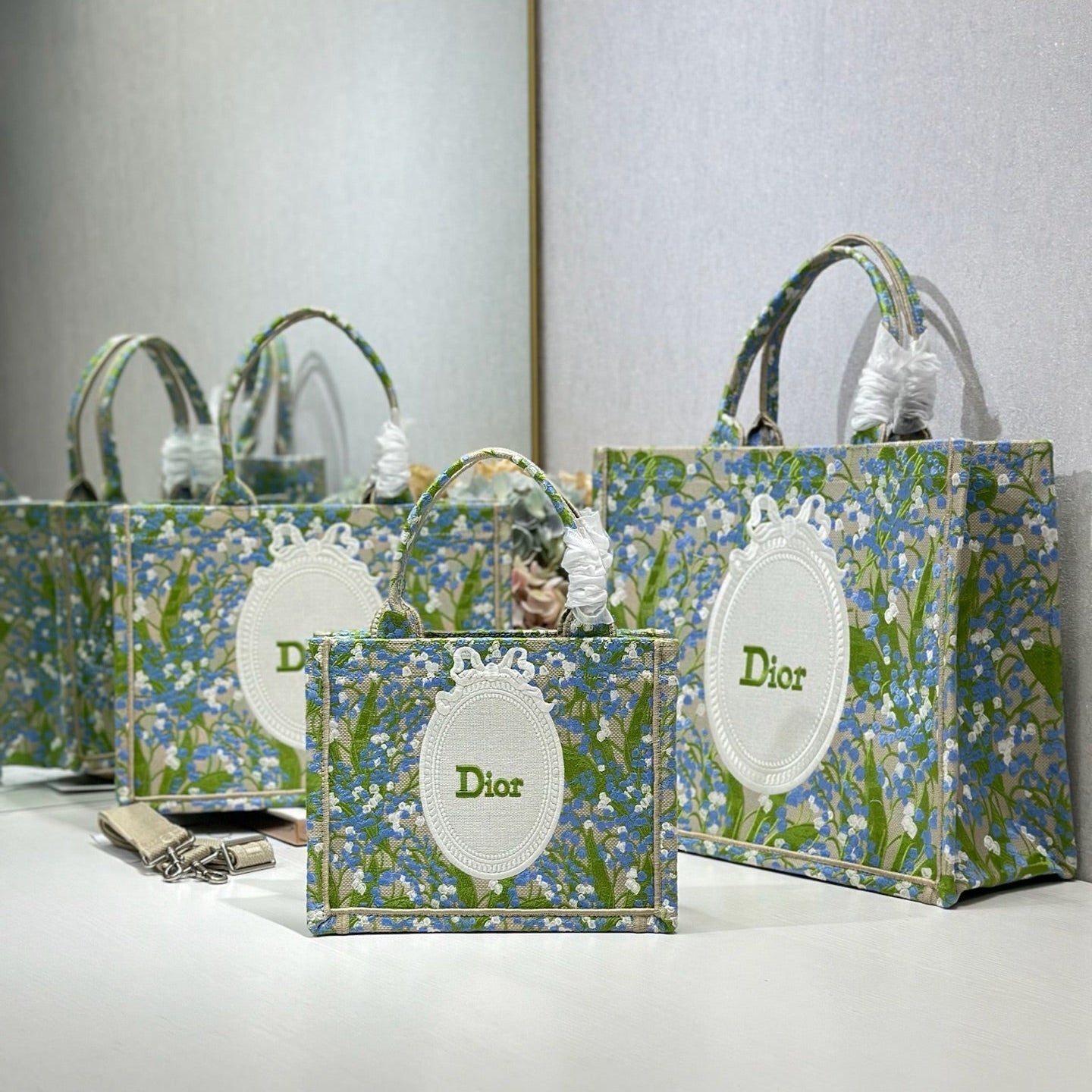CD Book Tote Green in Canvas 288099
