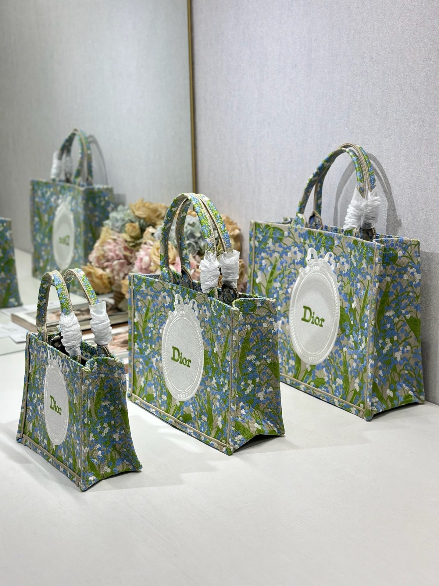CD Book Tote Green in Canvas 288099