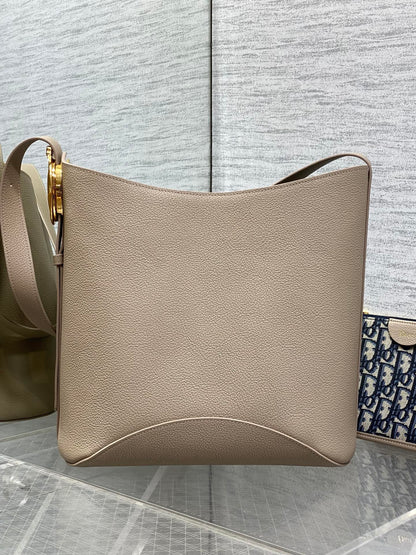 CD Médaillon Bucket Bag 26.5cm Elephant Grey in Cowhide 155514