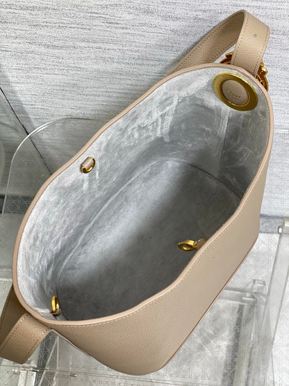 CD Médaillon Bucket Bag 26.5cm Elephant Grey in Cowhide 155514