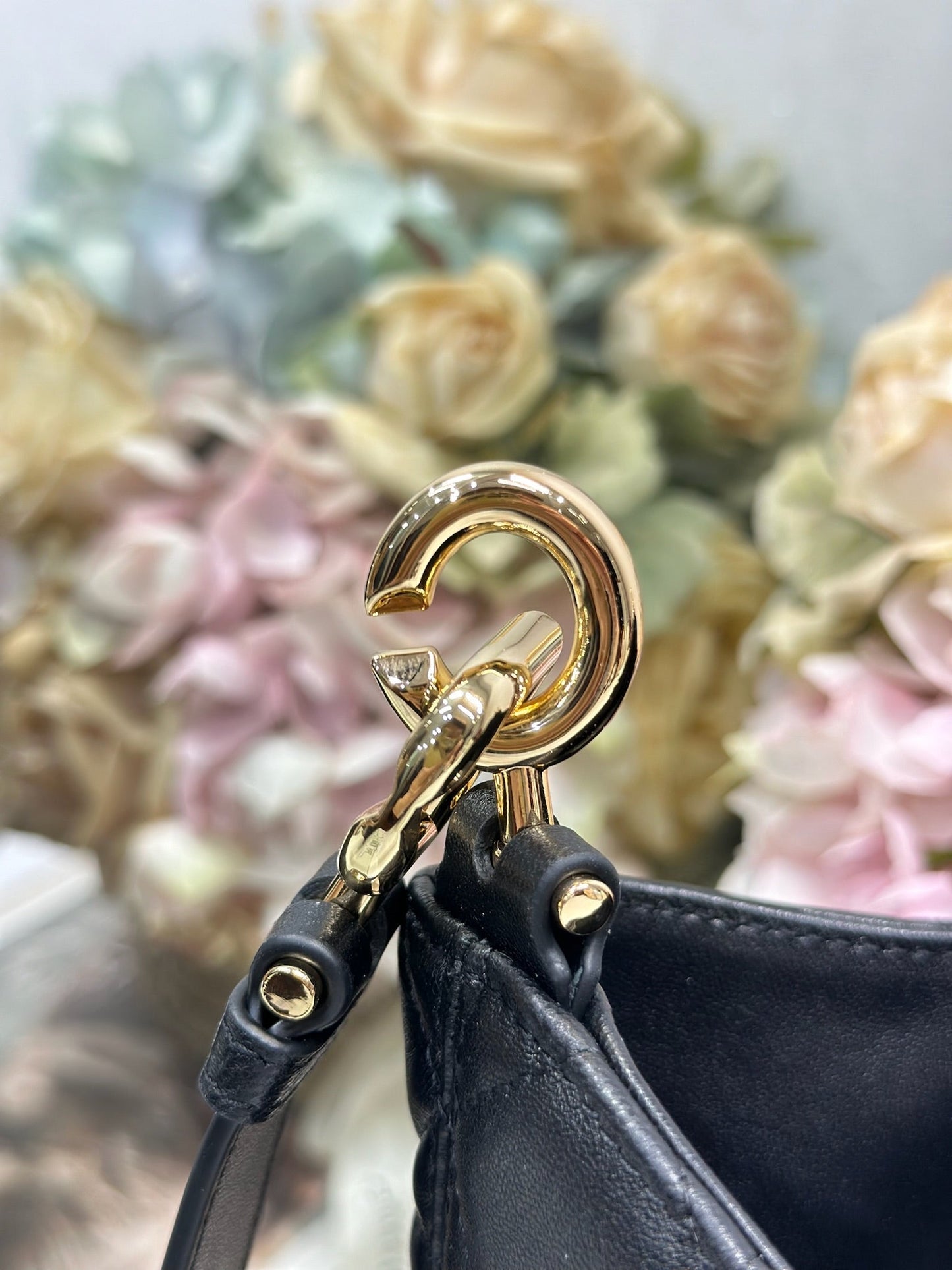 CD Lady Dior Shoulder Bag 27cm Black in Sheepskin 155546