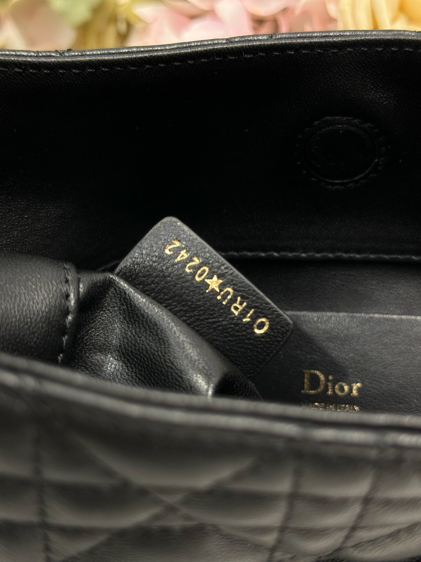 CD Lady Dior Shoulder Bag 27cm Black in Sheepskin 155546