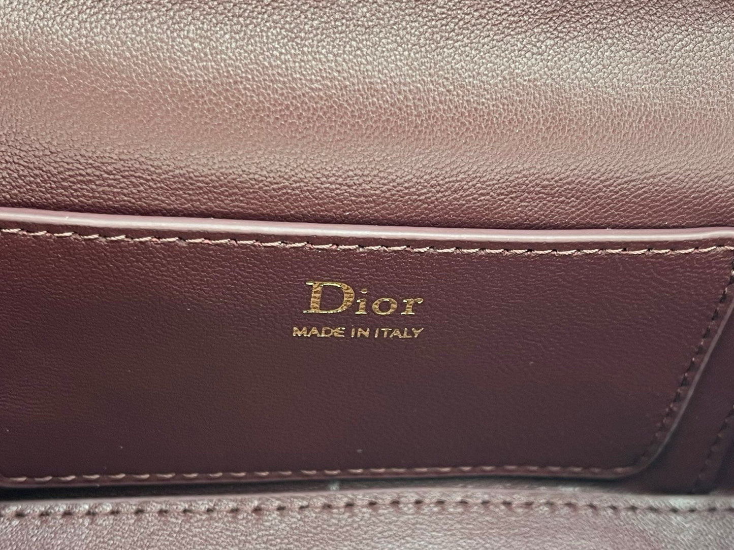 CD Cannage Vanity Chain Bag 19cm Burgundy Cowhide 158122