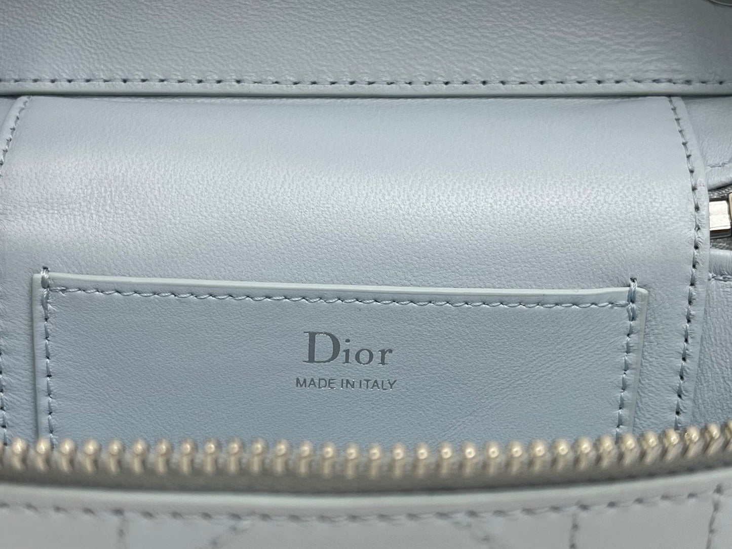 CD Cannage Vanity Chain Bag 19cm Stale Blue Cowhide 158121