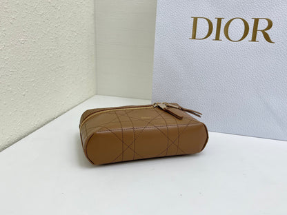 CD Cannage Vanity Chain Bag 19cm Brown Cowhide 158117