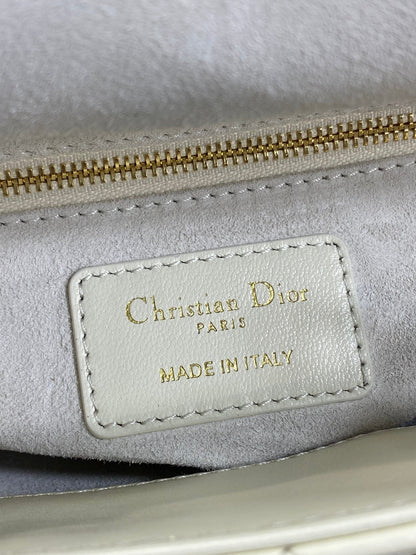 CD Mini Lady Dior 17cm White Cannage Calfskin Leather GHW 158537