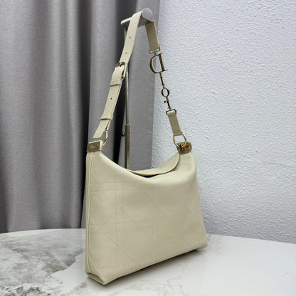 CD Diorly Shoulder Bag 31.5cm Cream Cowhide Leather 158560