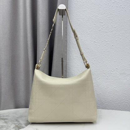 CD Diorly Shoulder Bag 31.5cm Cream Cowhide Leather 158560