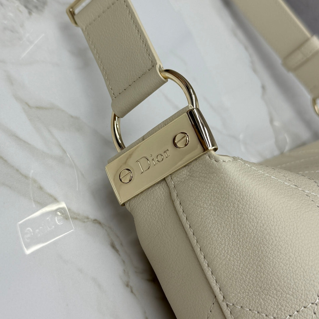 CD Diorly Shoulder Bag 31.5cm Cream Cowhide Leather 158560
