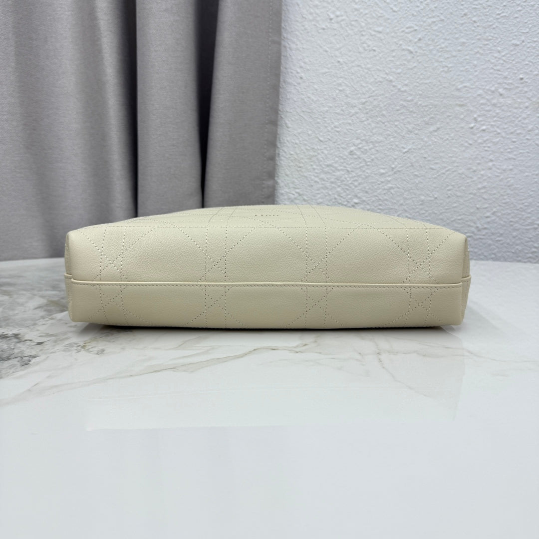 CD Diorly Shoulder Bag 31.5cm Cream Cowhide Leather 158560