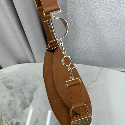 CD Diorly Shoulder Bag 31.5cm Brown Cowhide Leather 158562