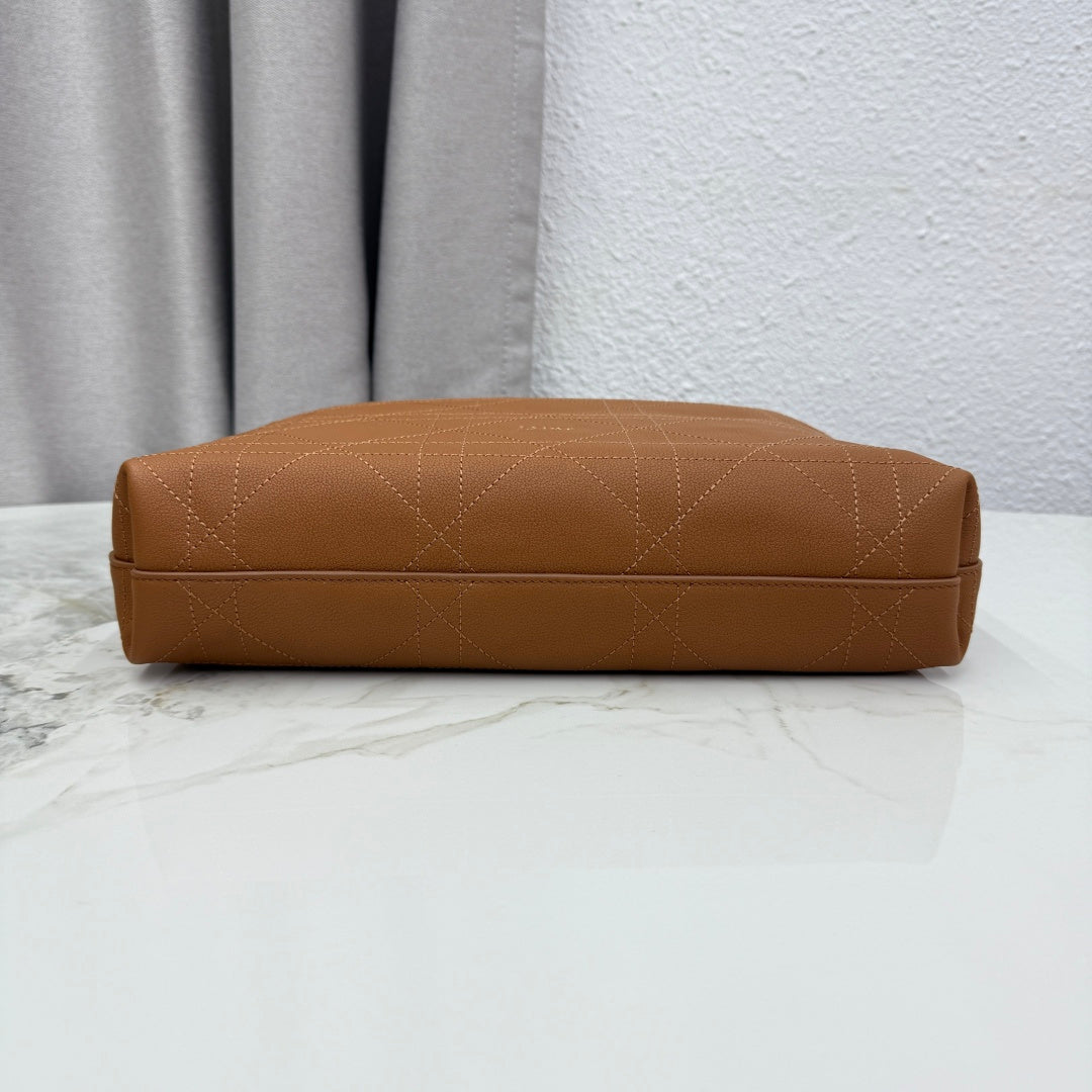 CD Diorly Shoulder Bag 31.5cm Brown Cowhide Leather 158562