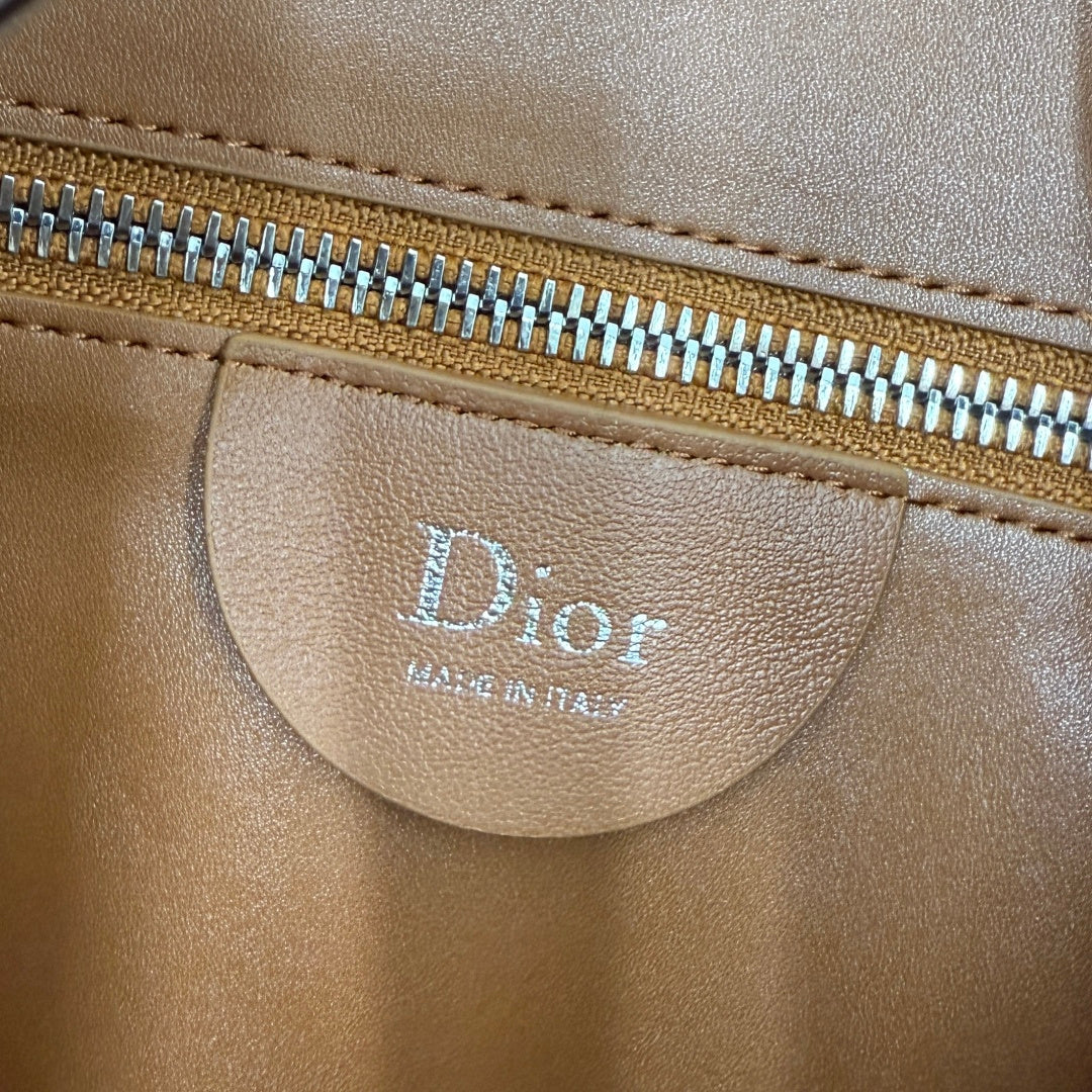 CD Diorly Shoulder Bag 31.5cm Brown Suede Leather 158566
