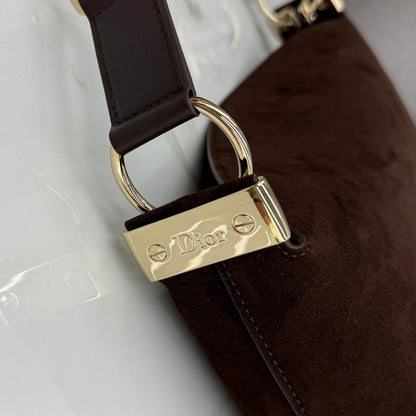CD Diorly Shoulder Bag 31.5cm Coffe Suede Leather 158568