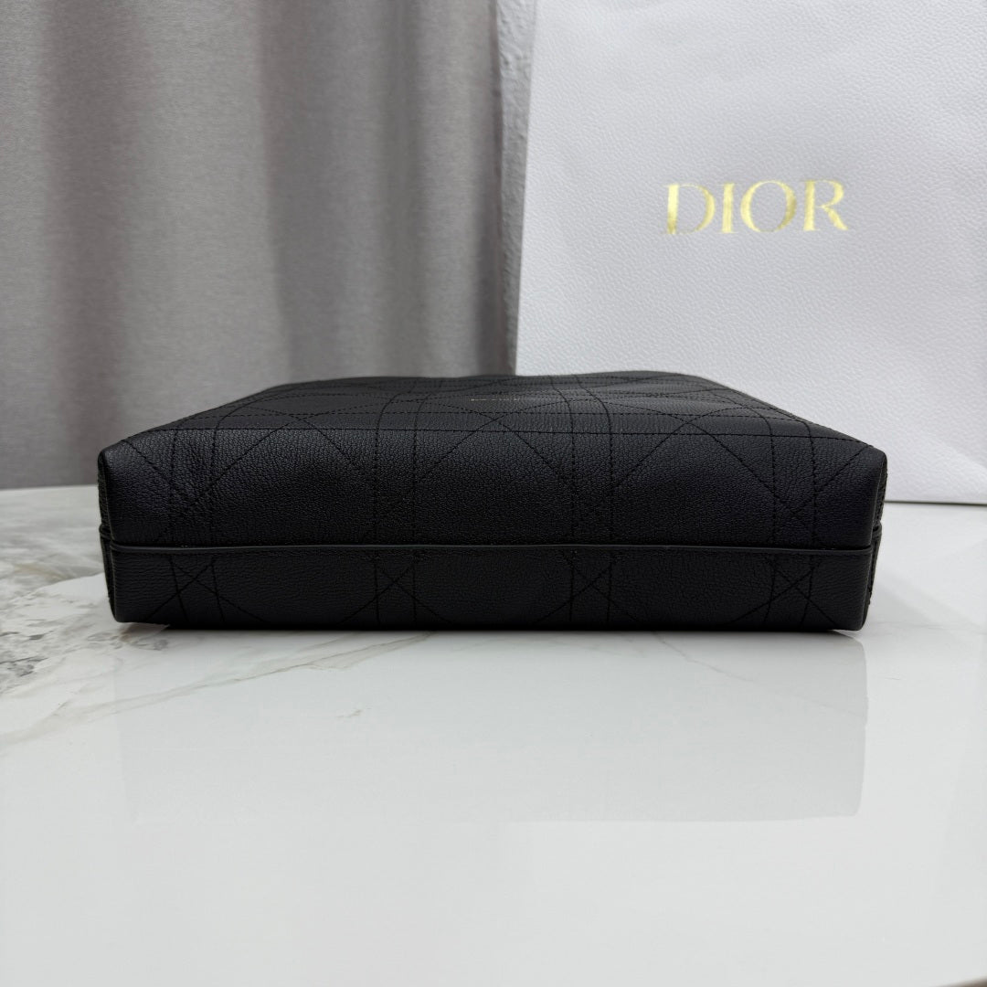 CD Diorly Shoulder Bag 31.5cm Black Cowhide Leather 158570