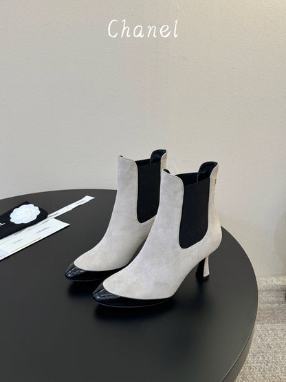 CC Stiletto Ankle Boots Grey Suede 890935