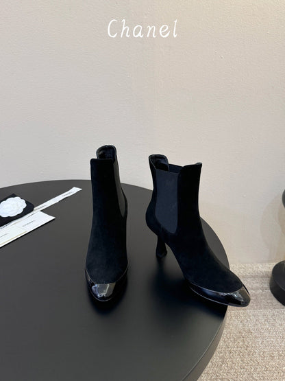 CC Stiletto Ankle Boots Black Suede 890934