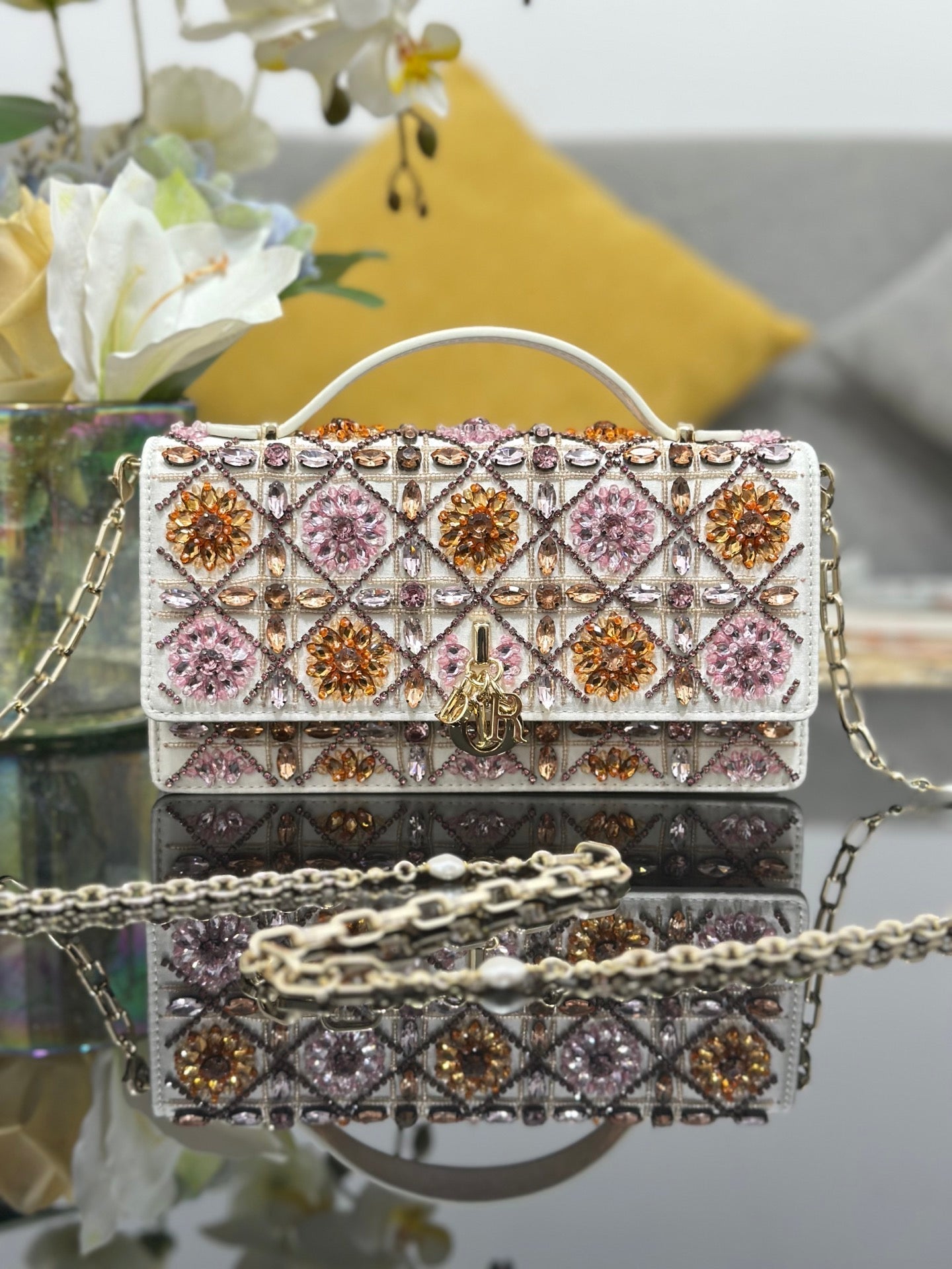 CD My Dior Mini Bag 21cm Beaded Embroidery 160813
