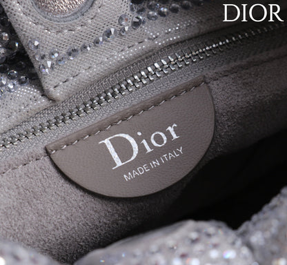 CD Small Bow Bag 27cm Silver Strass 160742
