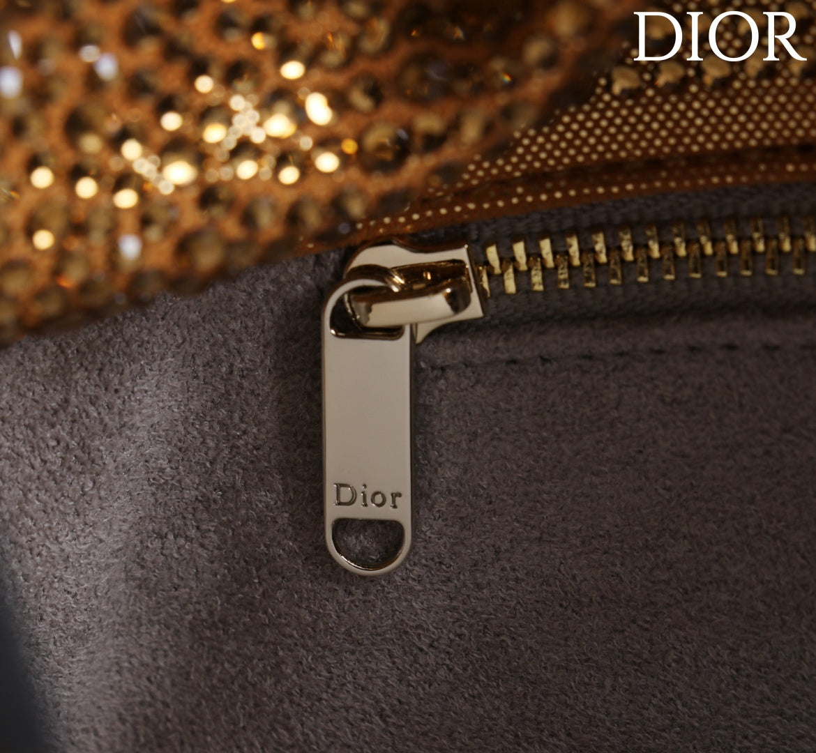 CD Small Bow Bag 30cm Gold Strass 160741