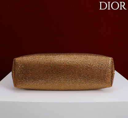 CD Small Bow Bag 30cm Gold Strass 160741