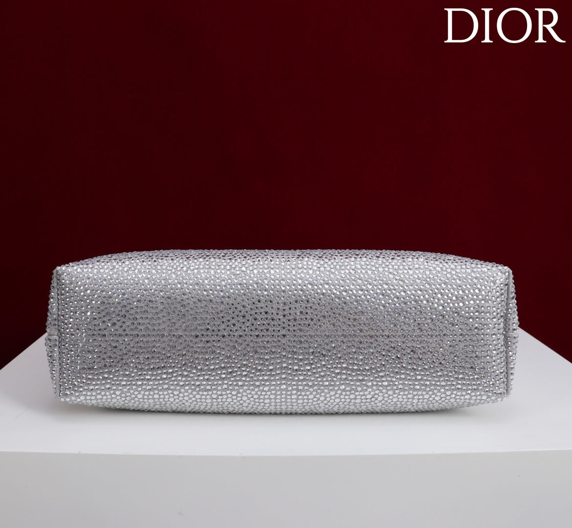CD Small Bow Bag 30cm Silver Strass 160740