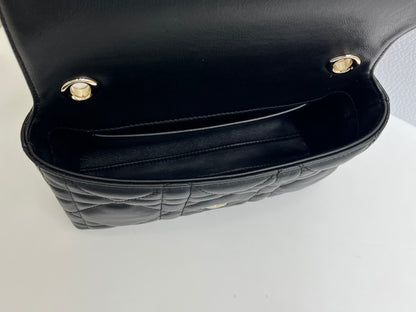 CD My Tender Top Handle Mini Bag 21cm Black Macrocannage Leather 159481