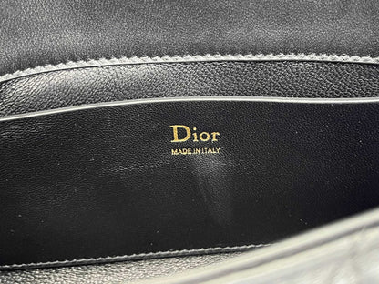 CD My Tender Top Handle Mini Bag 21cm Black Macrocannage Leather 159481