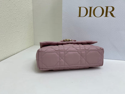 CD My Tender Top Handle Mini Bag 21cm Dusty Pink Macrocannage Leather 159480