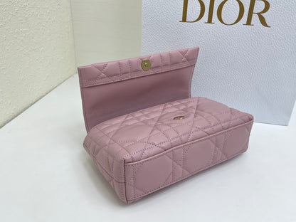 CD My Tender Top Handle Mini Bag 21cm Dusty Pink Macrocannage Leather 159480
