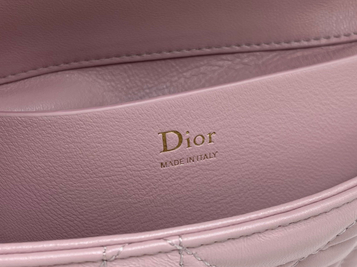 CD My Tender Top Handle Mini Bag 21cm Dusty Pink Macrocannage Leather 159480