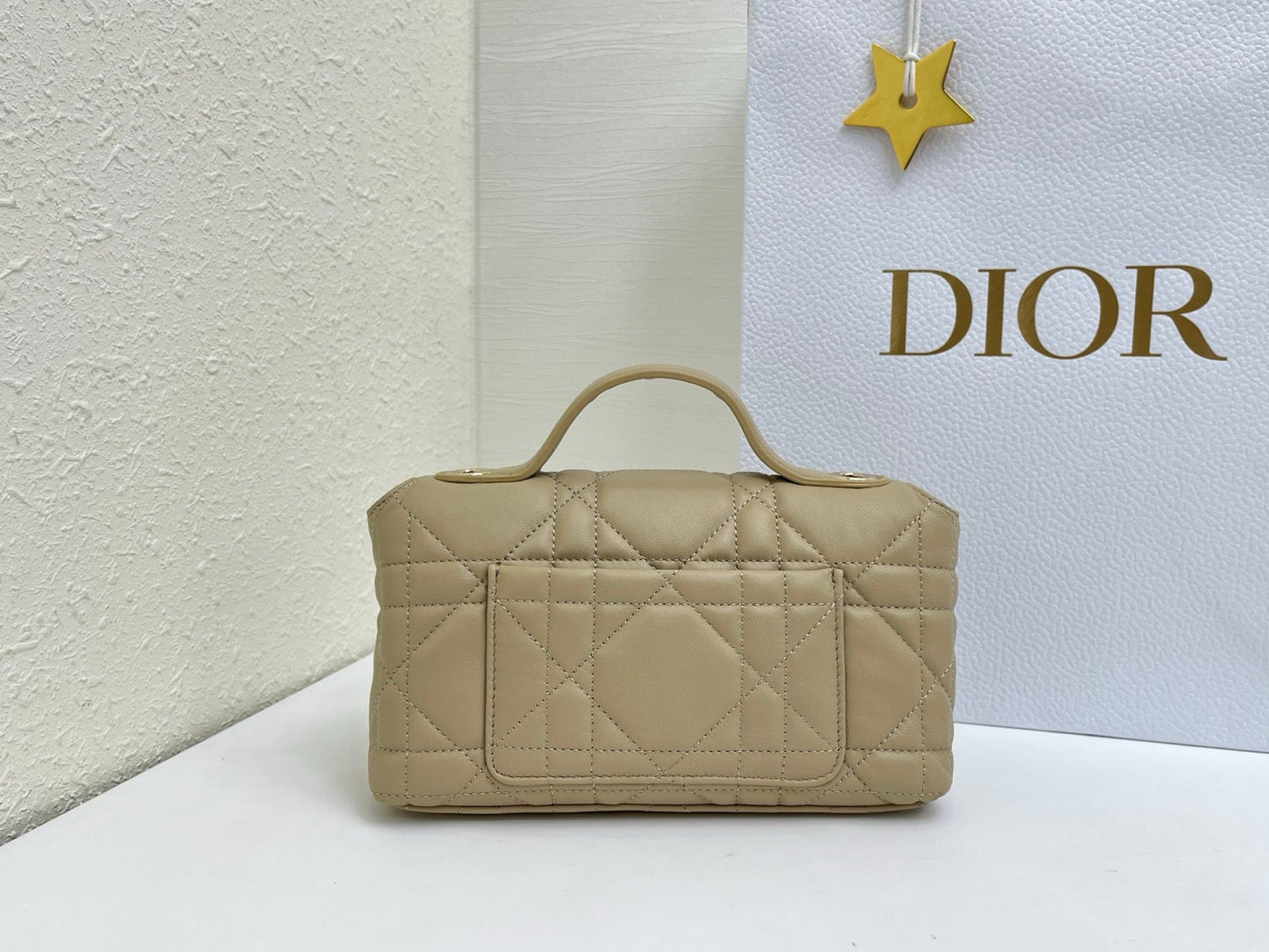 CD My Tender Top Handle Mini Bag 21cm Light Beige Macrocannage Leather 159478