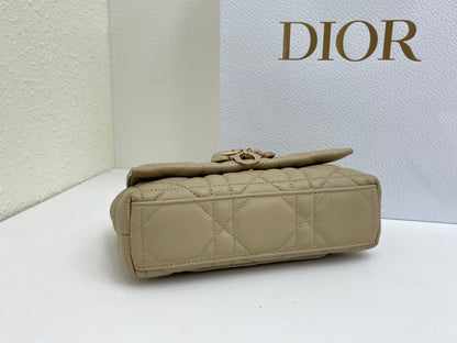 CD My Tender Top Handle Mini Bag 21cm Light Beige Macrocannage Leather 159478