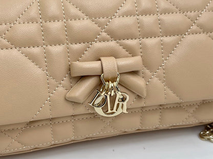 CD My Tender Top Handle Mini Bag 21cm Beige Macrocannage Leather 159477