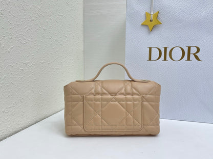 CD My Tender Top Handle Mini Bag 21cm Beige Macrocannage Leather 159477