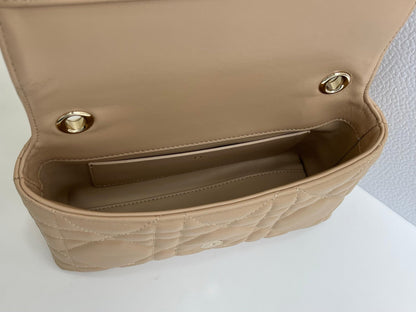 CD My Tender Top Handle Mini Bag 21cm Beige Macrocannage Leather 159477