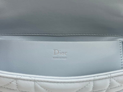 CD My Tender Top Handle Mini Bag 21cm Blue Macrocannage Leather 159476