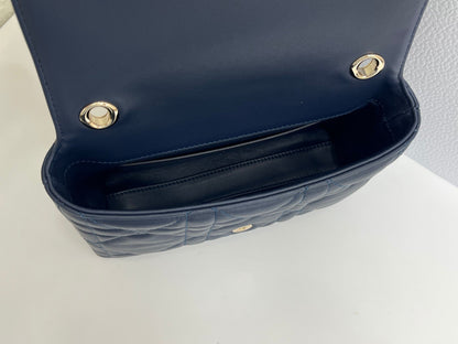 CD My Tender Top Handle Mini Bag 21cm Navy Macrocannage Leather 159474