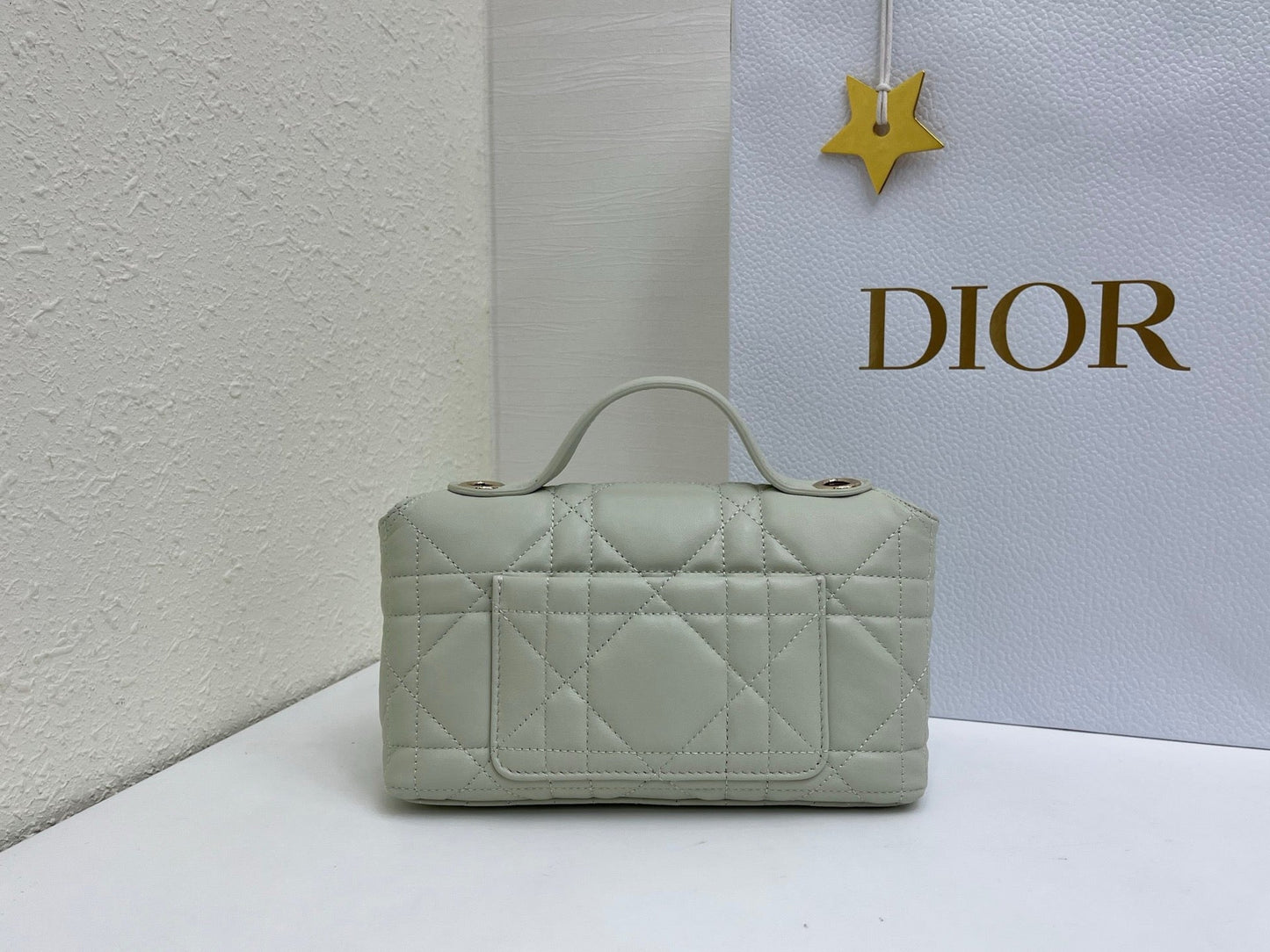 CD My Tender Top Handle Mini Bag 21cm Mint Green Macrocannage Leather 159472