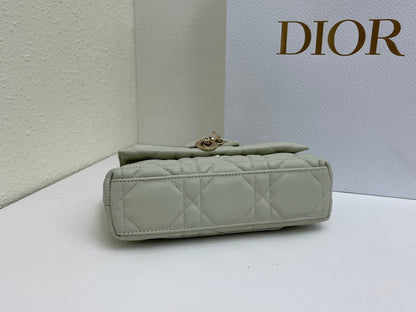 CD My Tender Top Handle Mini Bag 21cm Mint Green Macrocannage Leather 159472
