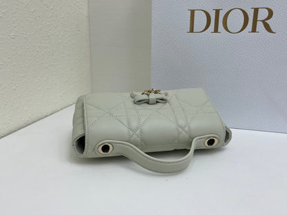 CD My Tender Top Handle Mini Bag 21cm Mint Green Macrocannage Leather 159472
