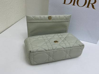 CD My Tender Top Handle Mini Bag 21cm Mint Green Macrocannage Leather 159472