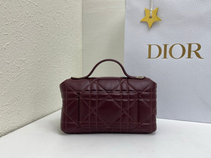CD My Tender Top Handle Burgundy 21cm Burgundy Macrocannage Leather 159471