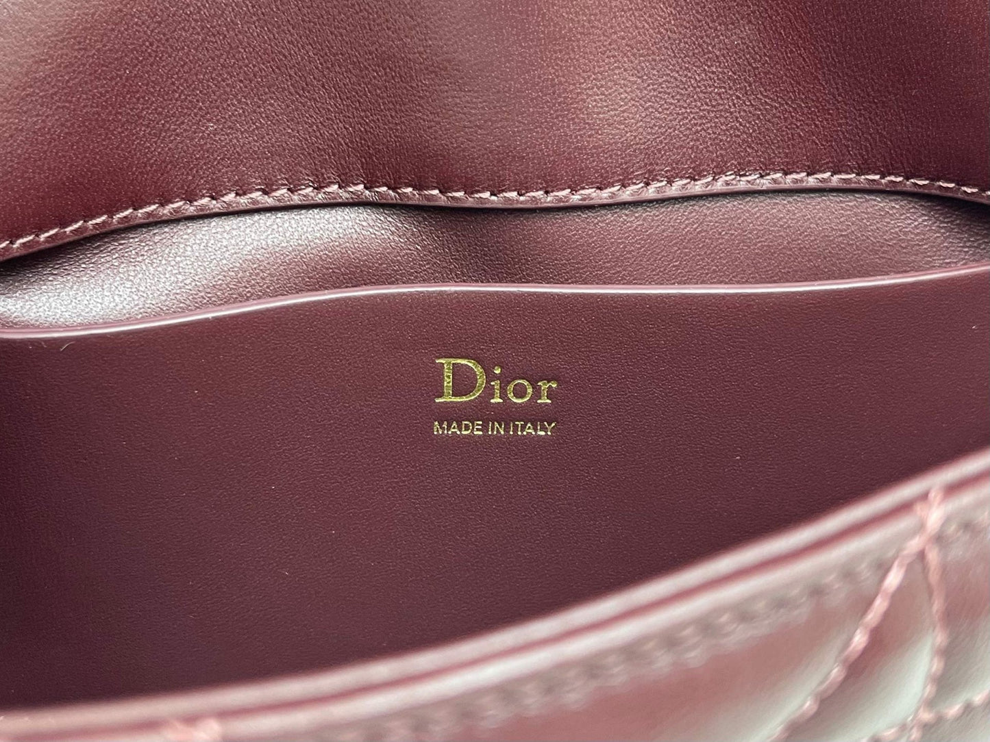 CD My Tender Top Handle Burgundy 21cm Burgundy Macrocannage Leather 159471