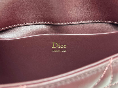 CD My Tender Top Handle Burgundy 21cm Burgundy Macrocannage Leather 159471