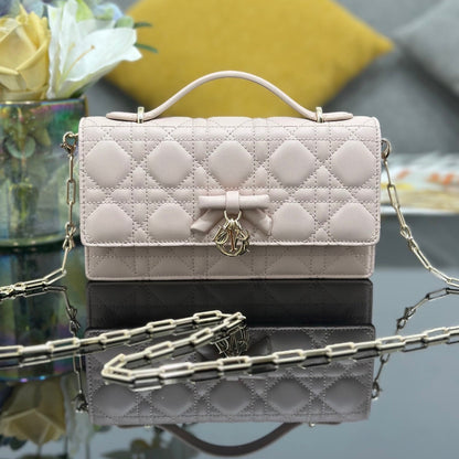 CD My Dior Mini Bag Soupir 21cm Light Pink Cannage Leather
