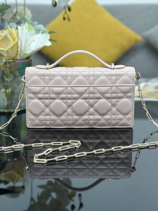 CD My Dior Mini Bag Soupir 21cm Light Pink Cannage Leather