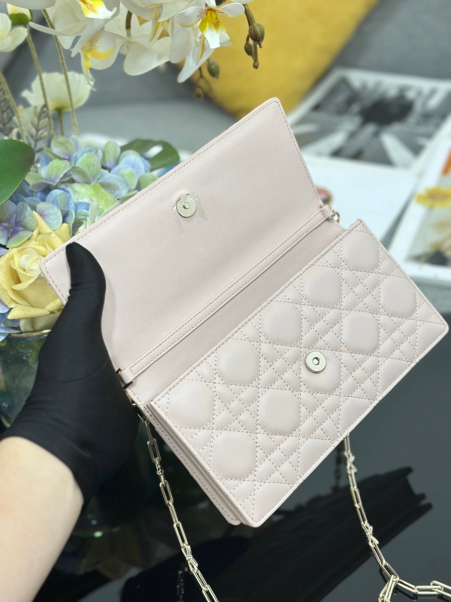 CD My Dior Mini Bag Soupir 21cm Light Pink Cannage Leather