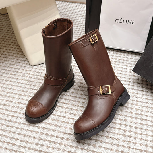 CC 26 Vintage Engineer Boots Brown Leather 930518