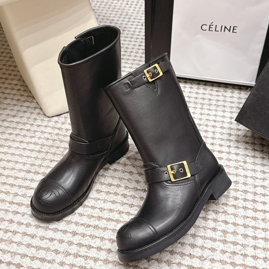 CC 26 Vintage Engineer Boots Black Leather 930517